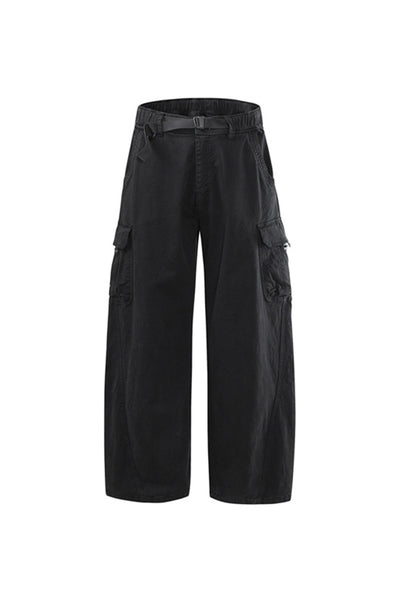 Men's Spring Multi-Pocket Wide-Leg Cotton Cargo Pants