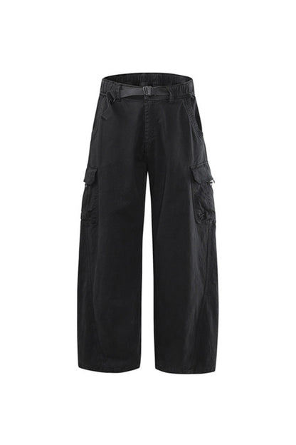Men's Spring Multi-Pocket Wide-Leg Cotton Cargo Pants