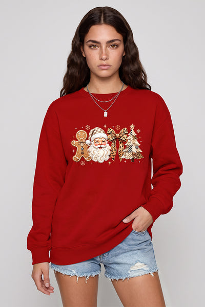 Unisex Fall Clothing Christmas Santa Bow Sweatshirt