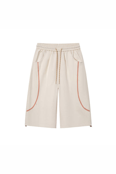Women's Summer Contrast-Stitch Quick-Dry Wide-Leg Pants