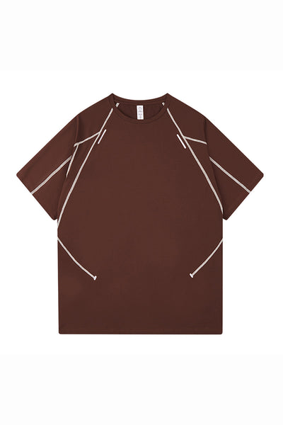 Men's Summer Reflective Contrast Quick-Dry Athletic T-Shirt