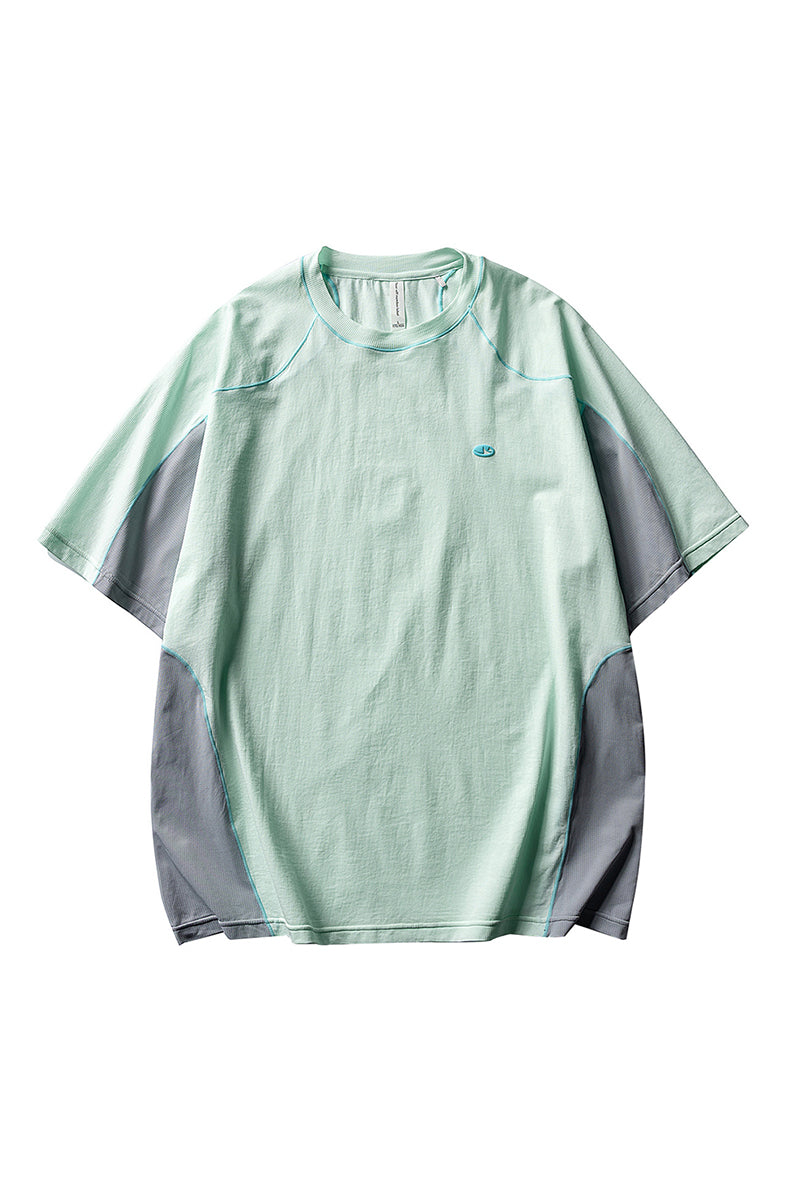Women Summer Color Block Quick Dry Sports T Shirt