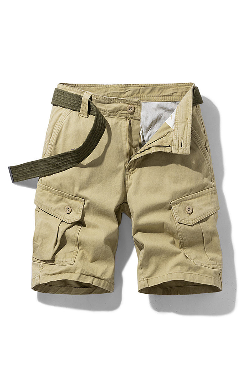 Men's Summer 100% Cotton Multi-Pocket Cargo Shorts