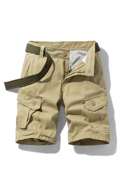 Men's Summer 100% Cotton Multi-Pocket Cargo Shorts