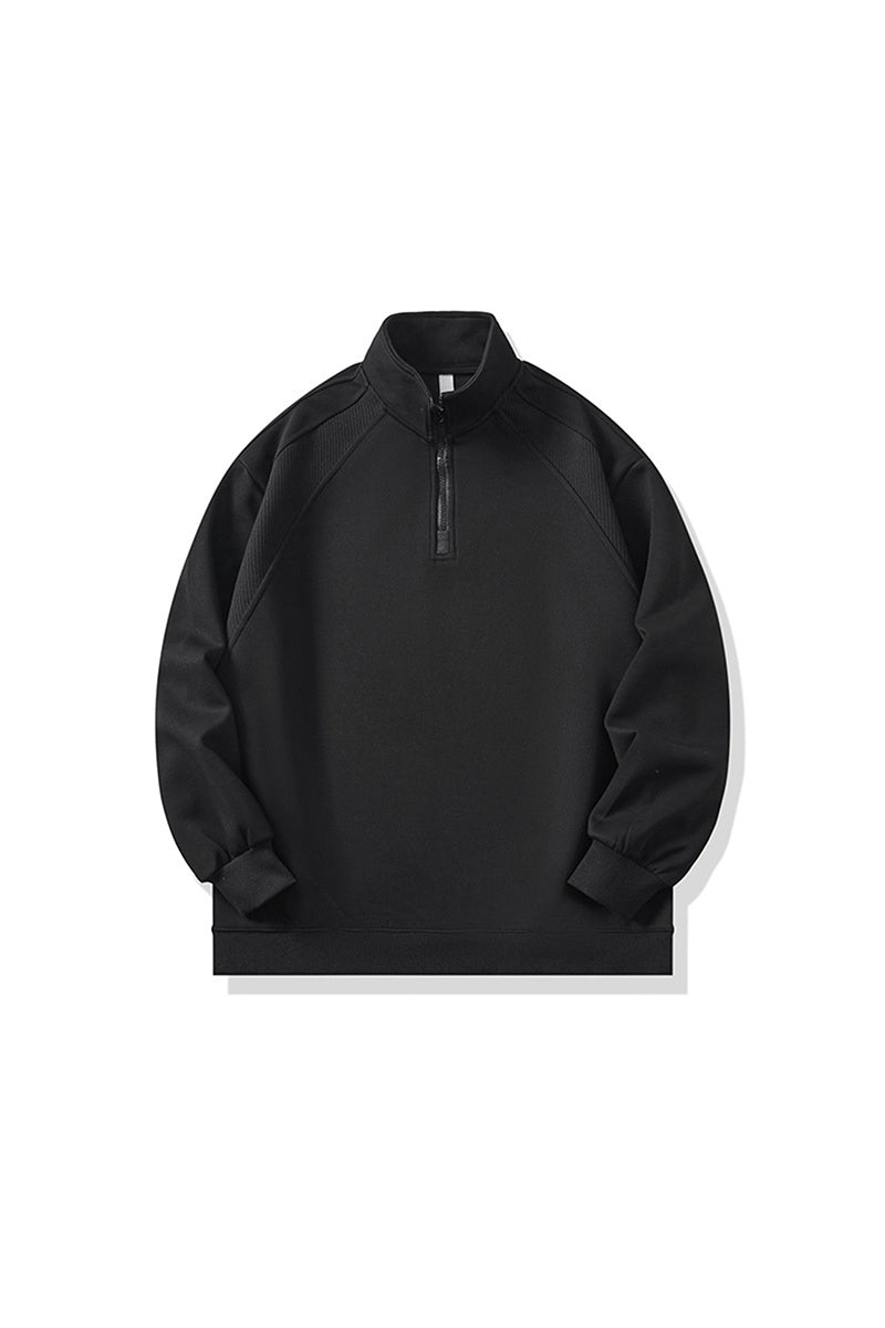 Men's Fall Half-Zip Colorblock Long-Sleeve Sweatshirt