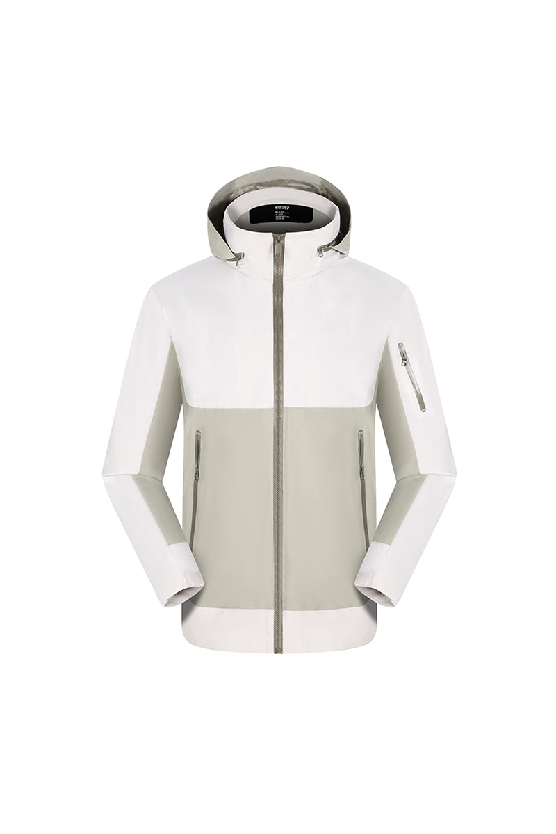 Men's Fall Winter Colorblock Hooded Windproof Shell Jacket