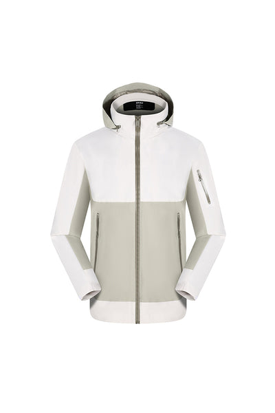 Men's Fall Winter Colorblock Hooded Windproof Shell Jacket
