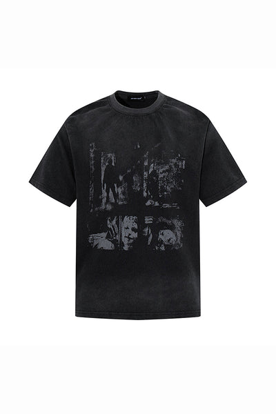 Women's Summer Washed High Street Print Oversized Set-in Tee