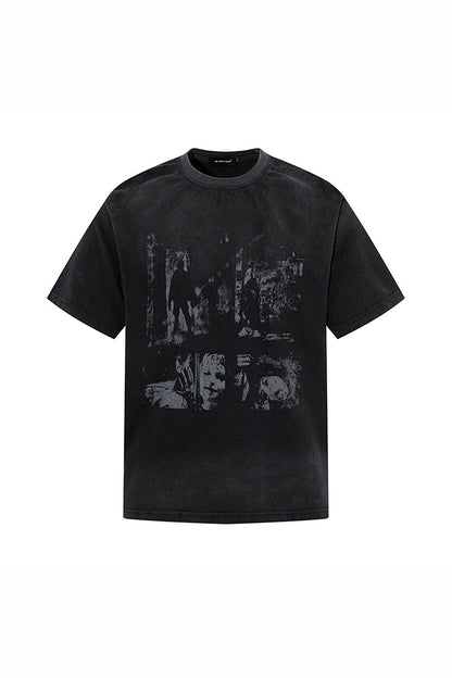 Women's Summer Washed High Street Print Oversized Set-in Tee