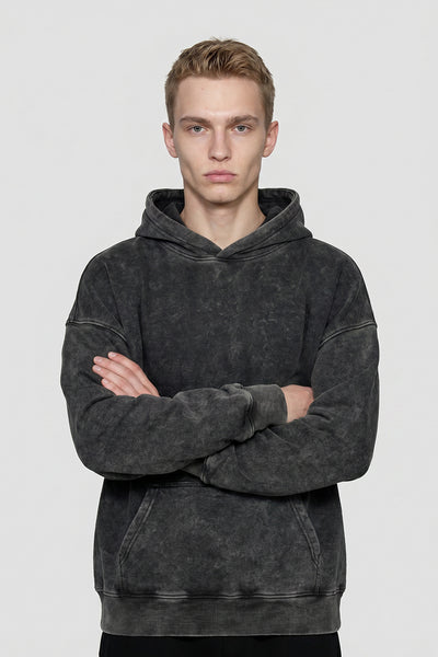 Men's  Fall Winter Washed Oversized Drop-Shoulder Hoodie