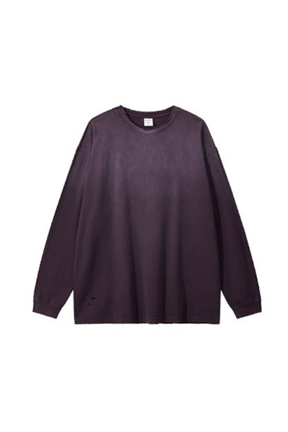 Women's 275g Vintage Cotton Spray Washed Raw Hem Long Tee