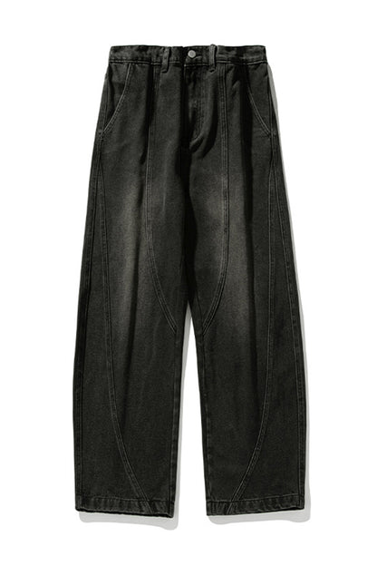 Men's Spring Washed Vintage Loose Straight-Leg Jeans