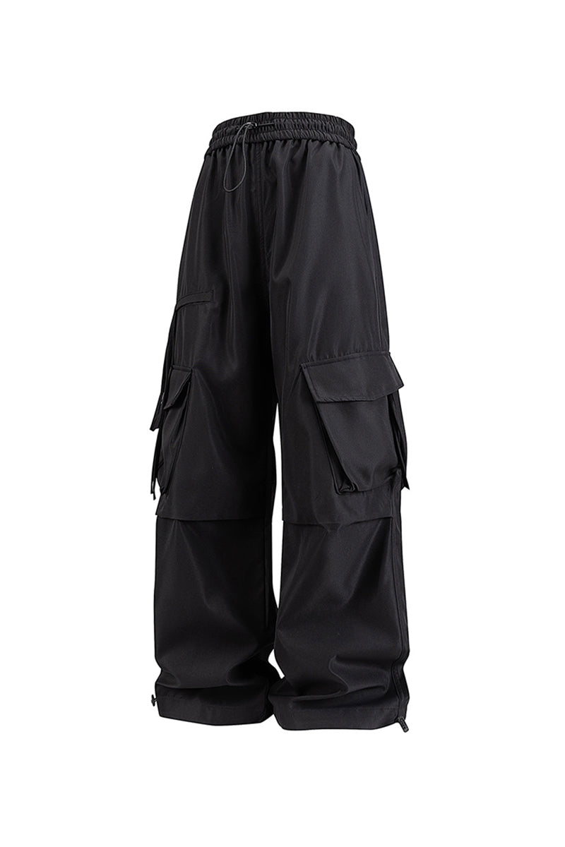 Women's Fall Winter Multi-Pocket Wide-Leg Cargo Pants