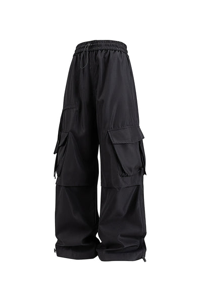 Women's Fall Winter Multi-Pocket Wide-Leg Cargo Pants