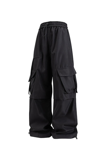 Women's Fall Winter Multi-Pocket Wide-Leg Cargo Pants