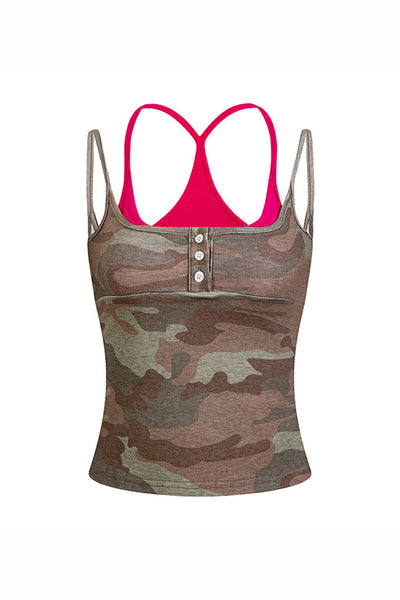 Women's Summer 2026 Colorblock Street Mock Layer Crop Tank