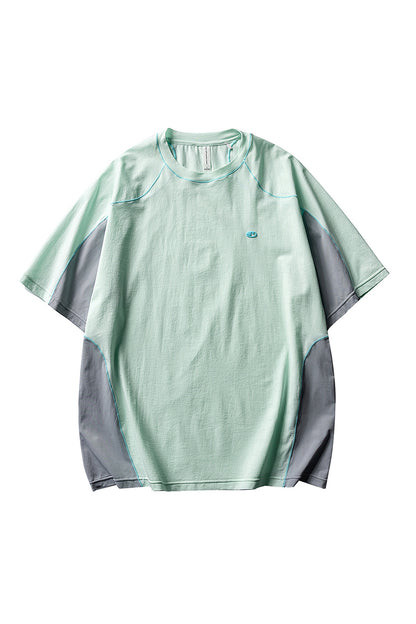 Men Summer Color Block Quick Dry Sports T Shirt
