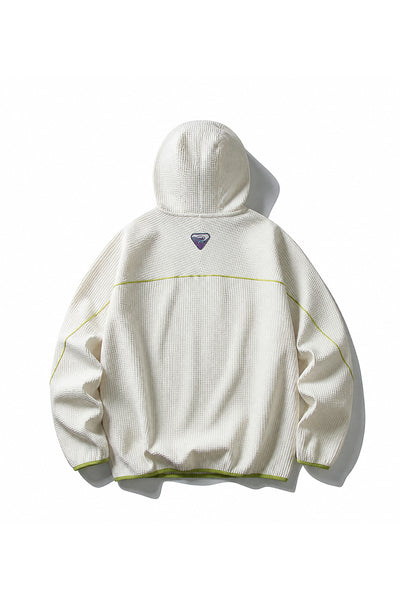 Men Fall Waffle Outdoor Pullover Hoodie