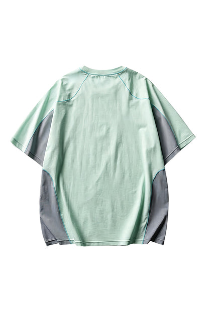Men Summer Color Block Quick Dry Sports T Shirt