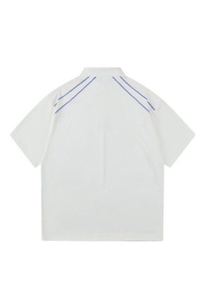 Men's Summer Half-Zip Stand-Collar Stretch Athletic T-Shirt