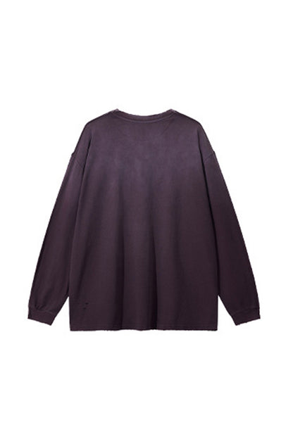 Women's 275g Vintage Cotton Spray Washed Raw Hem Long Tee