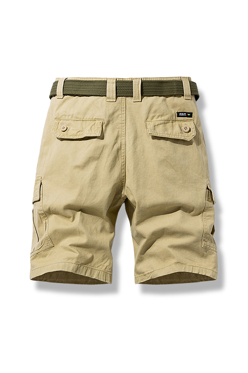 Men's Summer 100% Cotton Multi-Pocket Cargo Shorts