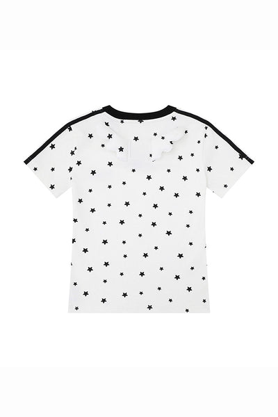 Women's Summer 3D Wing Star Print V-Neck Cotton T-Shirt