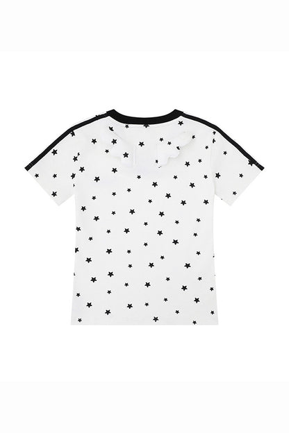 Women's Summer 3D Wing Star Print V-Neck Cotton T-Shirt