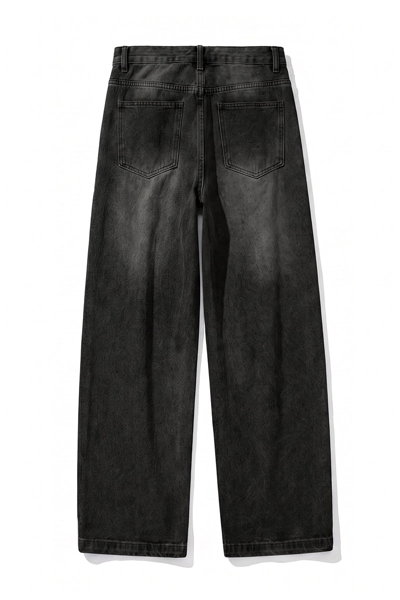 Men's Spring Washed Vintage Loose Straight-Leg Jeans