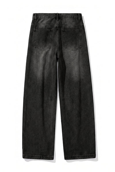 Men's Spring Washed Vintage Loose Straight-Leg Jeans