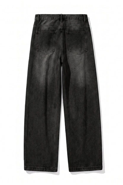 Men's Spring Washed Vintage Loose Straight-Leg Jeans