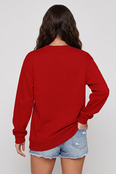 Unisex Fall Clothing Christmas Santa Bow Sweatshirt