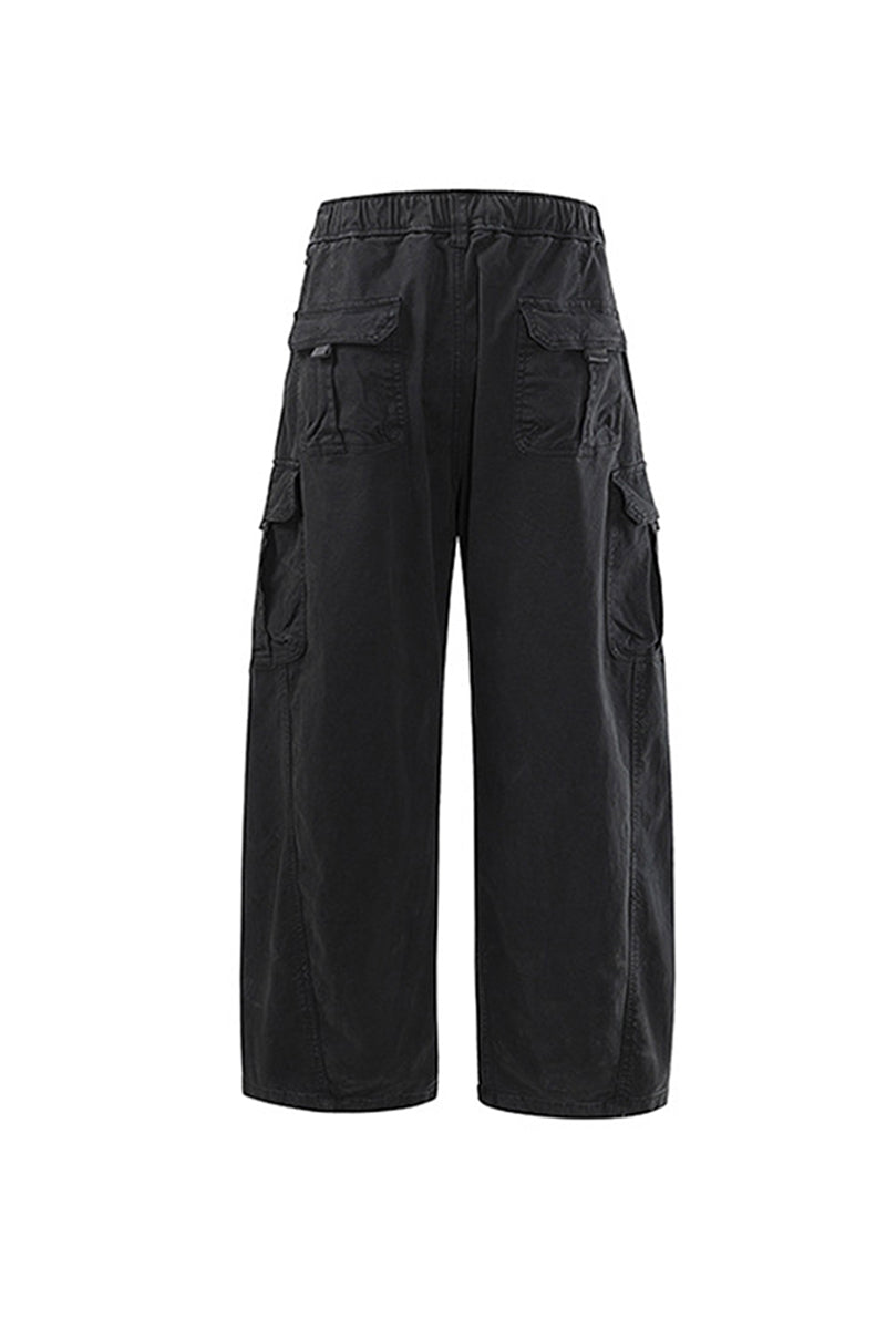 Men's Spring Multi-Pocket Wide-Leg Cotton Cargo Pants