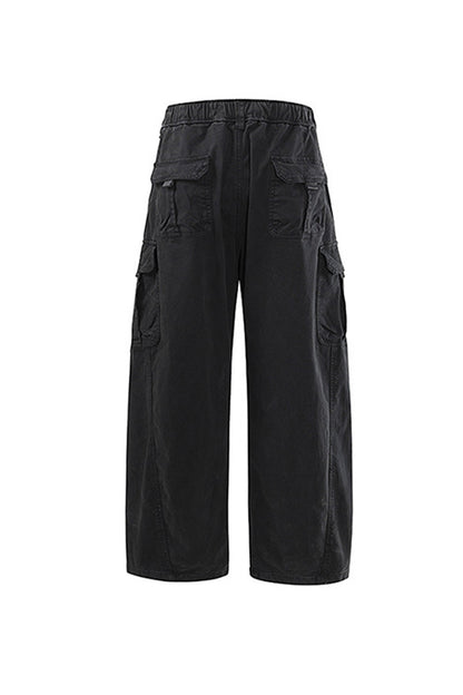 Men's Spring Multi-Pocket Wide-Leg Cotton Cargo Pants