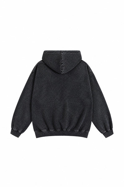 Men's Fall Winter Vintage Washed Zip-Up Pocket Hoodie
