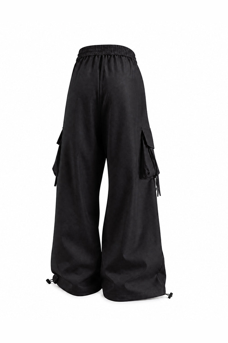 Women's Fall Winter Multi-Pocket Wide-Leg Cargo Pants