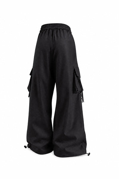 Women's Fall Winter Multi-Pocket Wide-Leg Cargo Pants