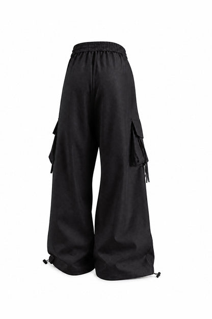 Women's Fall Winter Multi-Pocket Wide-Leg Cargo Pants