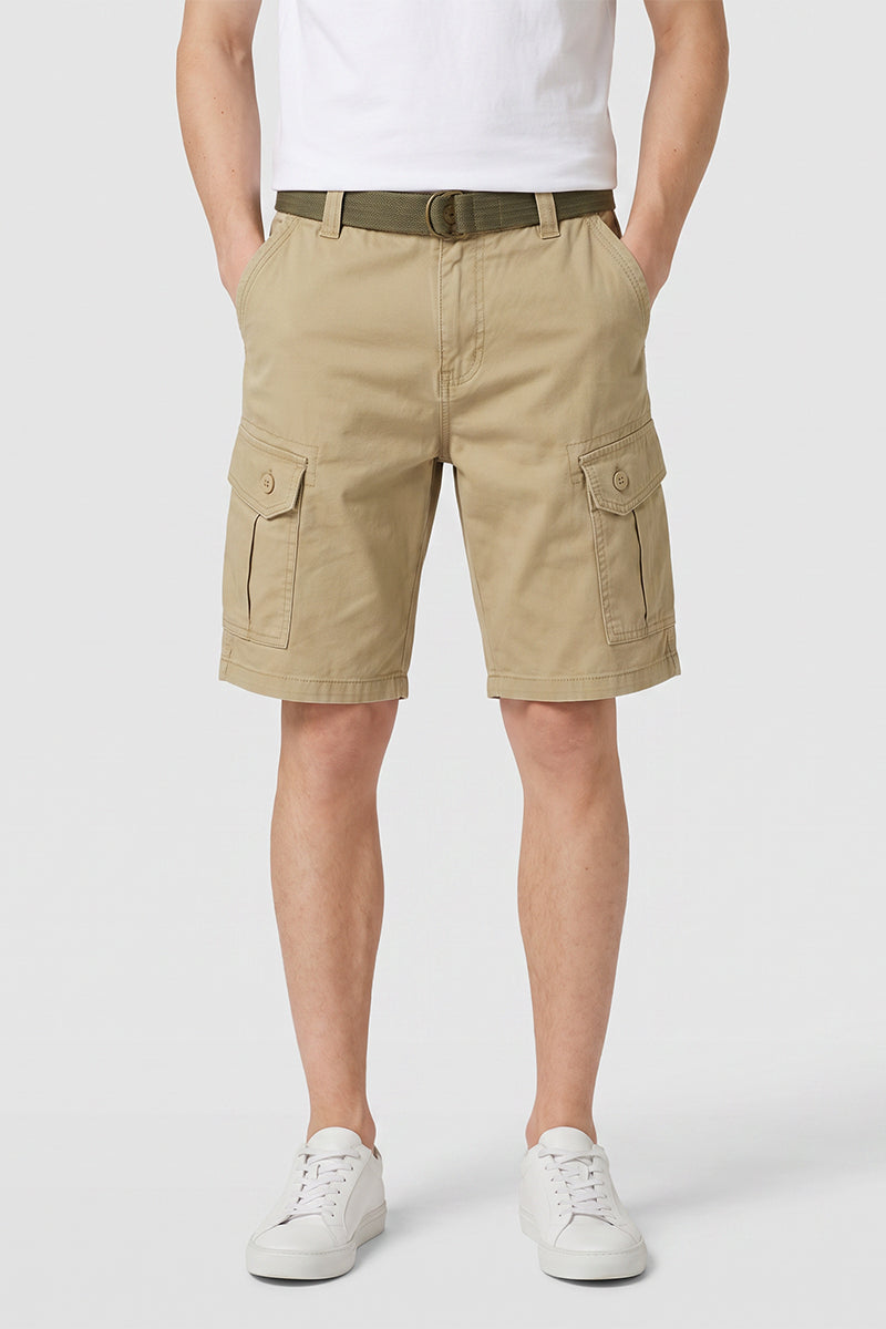 Men's Summer 100% Cotton Multi-Pocket Cargo Shorts