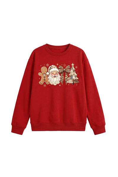 Unisex Fall Clothing Christmas Santa Bow Sweatshirt