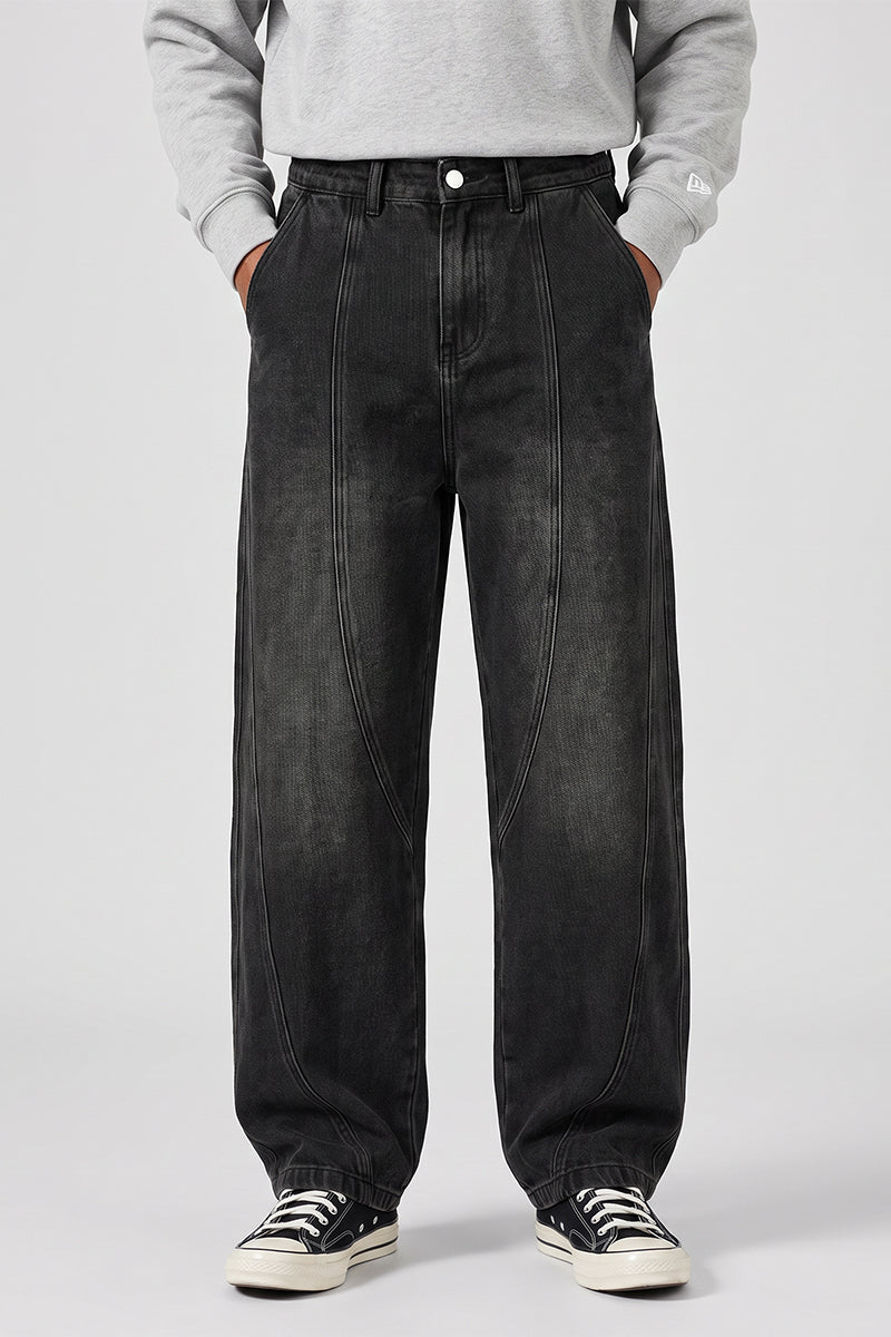 Men's Spring Washed Vintage Loose Straight-Leg Jeans