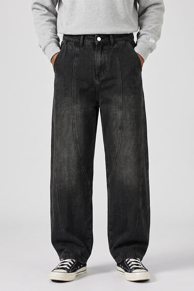 Men's Spring Washed Vintage Loose Straight-Leg Jeans
