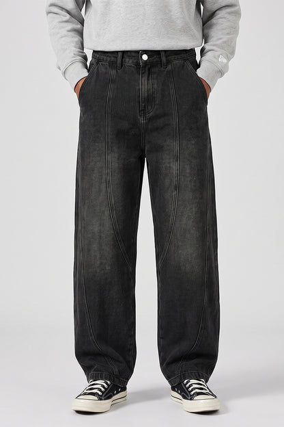 Men's Spring Washed Vintage Loose Straight-Leg Jeans