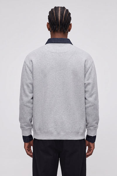 Men's Fall Winter Half-Zip Layered Preppy Sweatshirt
