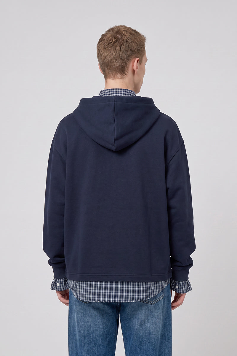 Men's Fall Winter Plaid-Layered Preppy Pullover Hoodie