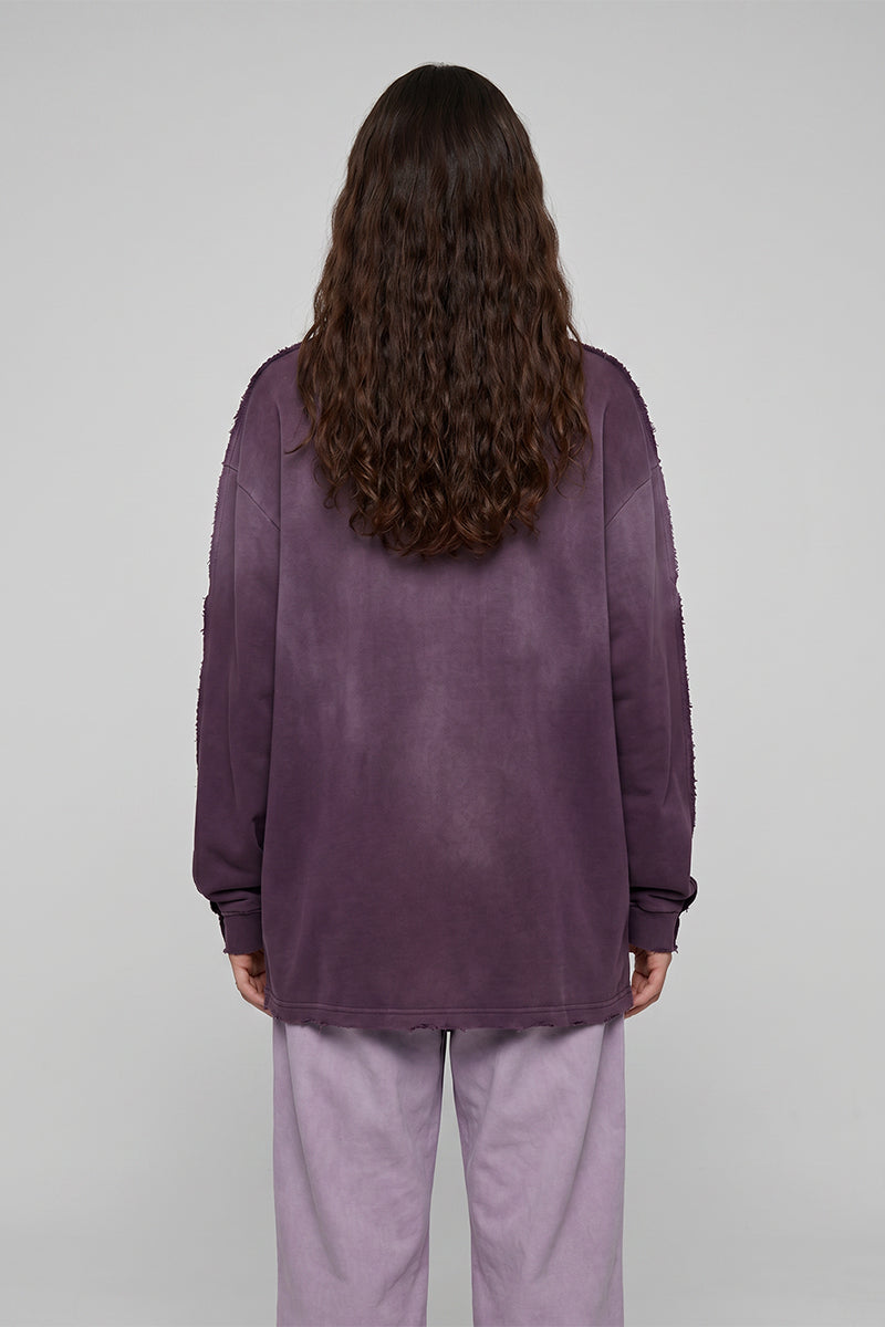Women's 275g Vintage Cotton Spray Washed Raw Hem Long Tee