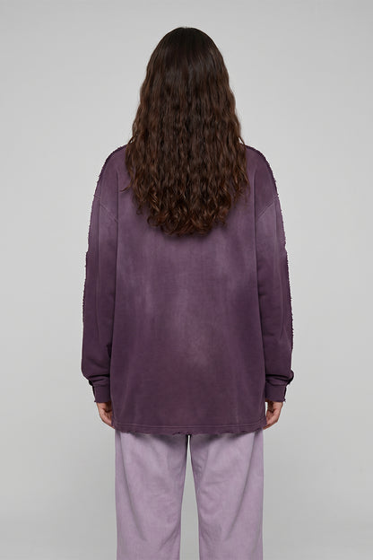 Women's 275g Vintage Cotton Spray Washed Raw Hem Long Tee
