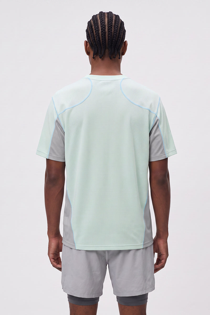 Men Summer Color Block Quick Dry Sports T Shirt
