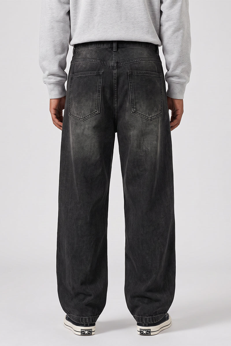 Men's Spring Washed Vintage Loose Straight-Leg Jeans