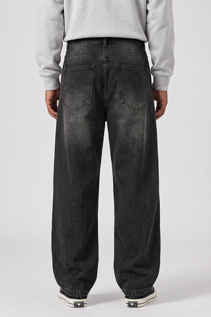 Men's Spring Washed Vintage Loose Straight-Leg Jeans
